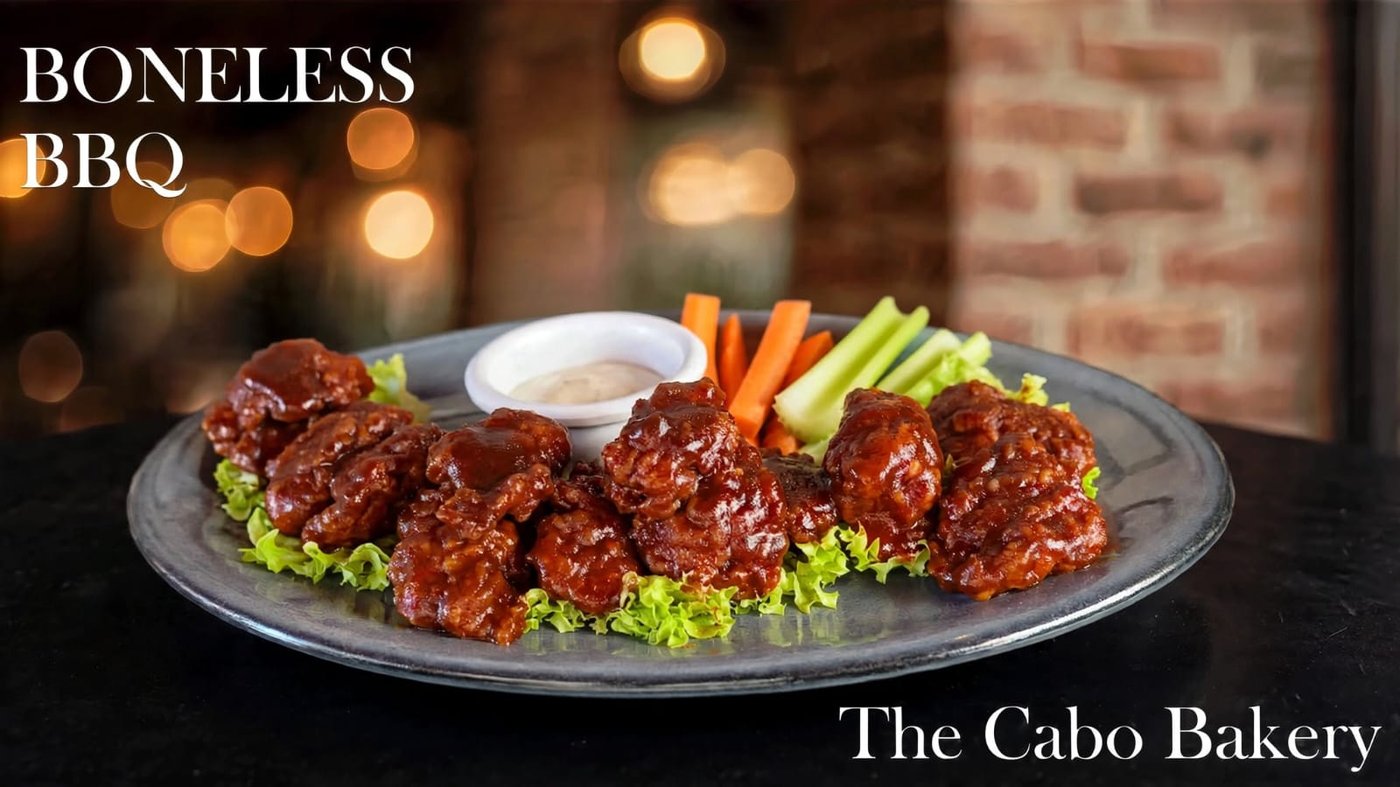 Boneless BBQ wings at The Cabo Bakery